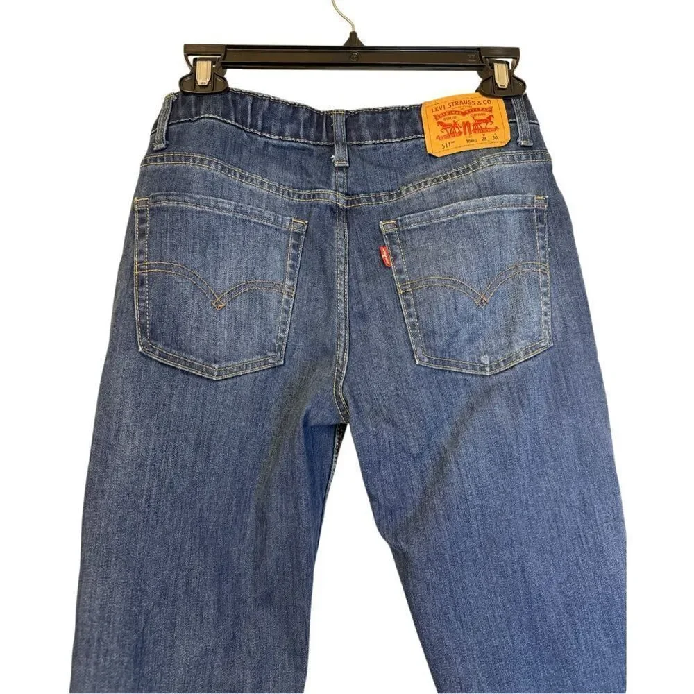 Levi’s Boys 511 Jeans Adjustable Waist Size 16R 28/30